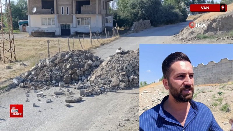Vanlı arazi sahibi iki mahalleyi birbirine bağlayan yolu ulaşıma kapattı