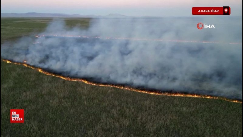 Eber Gölü’nde yangın: 9 dönüm alan zarar gördü