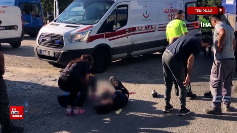 Tekirdağ'da yürek burkan kazada ayağı koptu