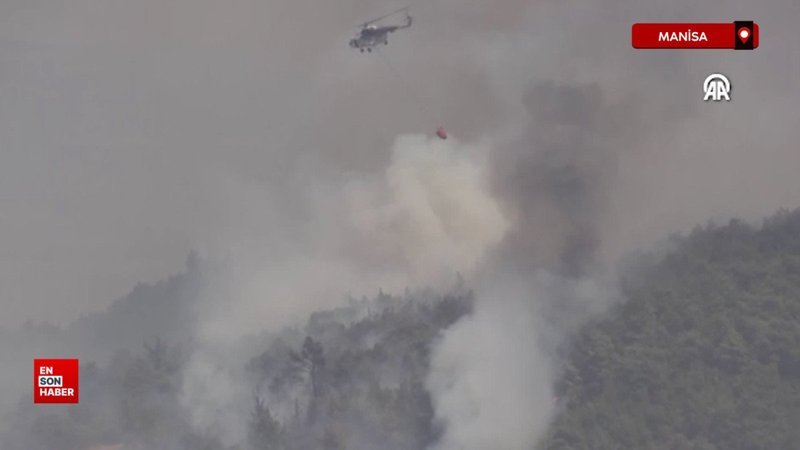 Manisa'da orman yangınlarına müdahale sürüyor