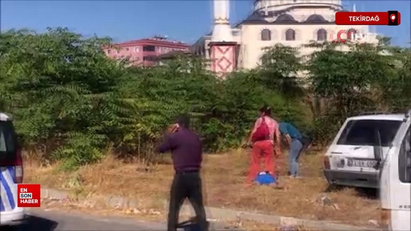 Tekirdağ'da sokak ortasında sopa ve içki şişesiyle birbirlerine girdiler