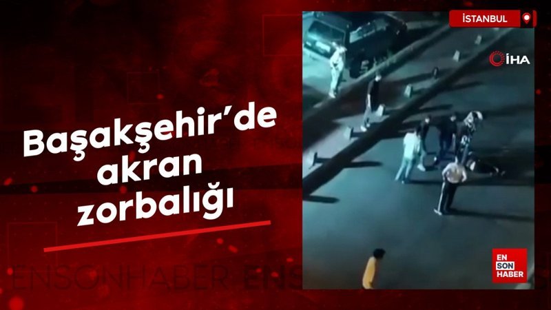 İstanbul'da sokak ortasında yere yatırdığı arkadaşını tekmeledi