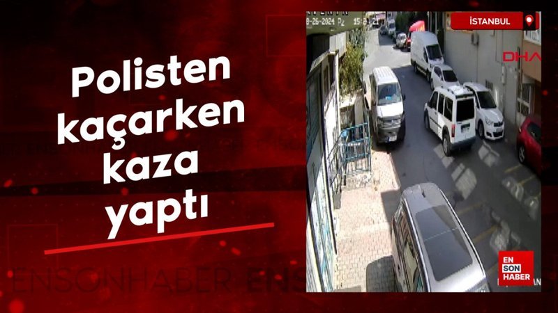İstanbul Ümraniye'de polisten kaçarken kaza yaptı
