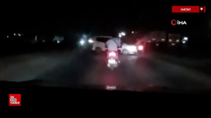 Hatay'da motosikletin otomobile çarptığı kaza