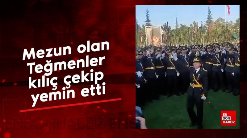 Kara Harp Okulu’ndan mezun olan Teğmenler kılıç çekip yemin etti