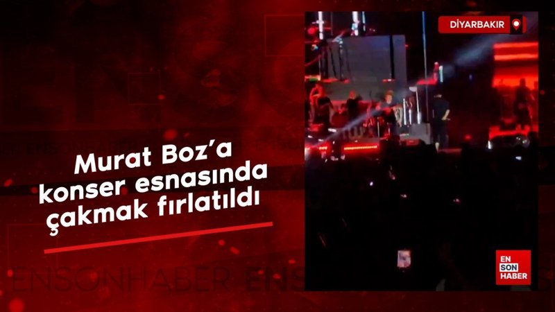 Diyarbakır'da konser veren Murat Boz'a çakmak fırlatıldı