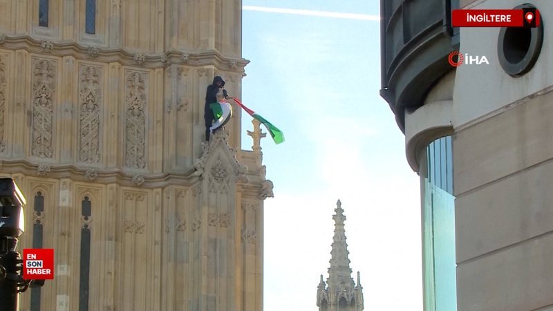 İngiltere’nin simgelerinden Big Ben Saat Kulesi‘nde Filistin bayrağı açtı