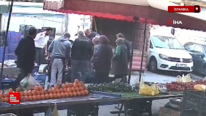 Pendik’te pazarda yürüyen vatandaş epilepsi nöbeti geçirdi