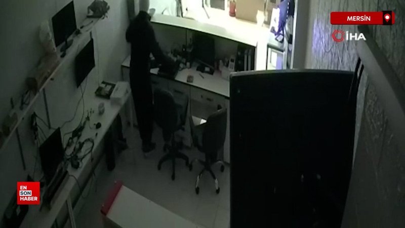 Mersin'de maskeli hırsız 3 defa gidip geldiği iş yerini soydu
