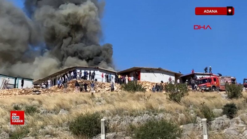 Adana Kozan’da inşaat yatakhanesinde yangın çıktı