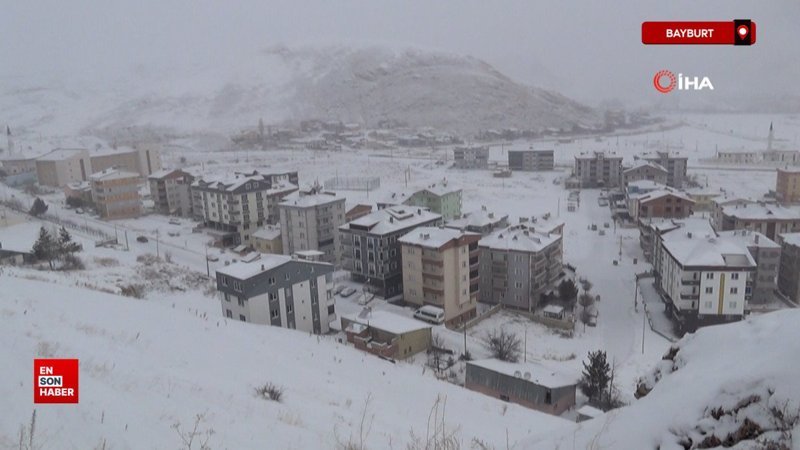 Bayburt’ta nisan ayında yoğun kar yağışı