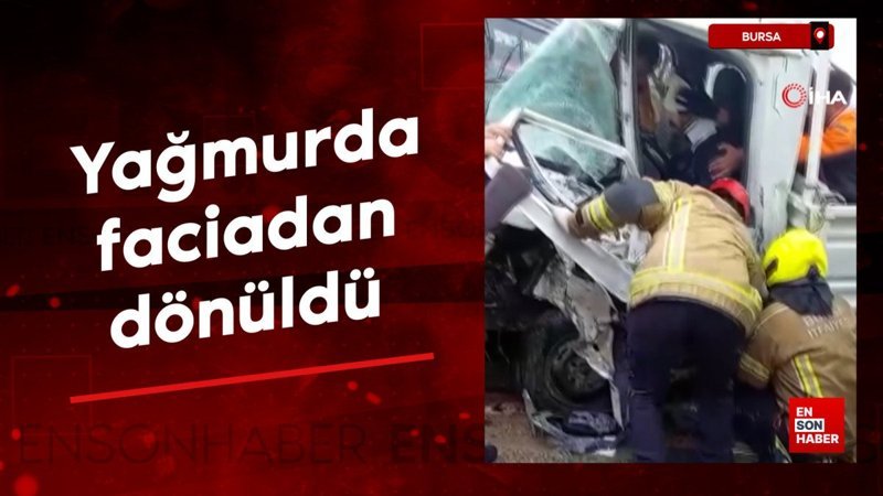 Bursa'da yağmurda faciadan dönüldü