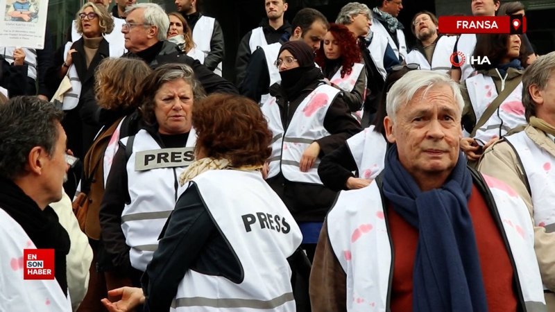 Fransız gazeteciler, Gazze’de öldürülen meslektaşlarını andı