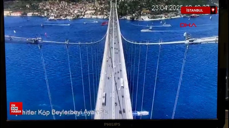 İstanbul'da deprem anı, 15 Temmuz Şehitler Köprüsü'nün kamerasında