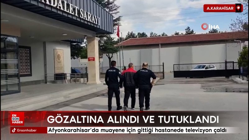 Afyonkarahisar'da muayene için gittiği hastanede televizyon çaldı
