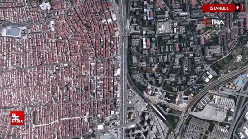 Depremle gündeme gelen iki farklı İstanbul şehirleşmesi havadan görüntülendi