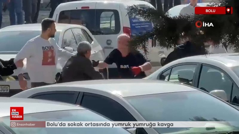 Bolu'da sokak ortasında yumruk yumruğa kavga