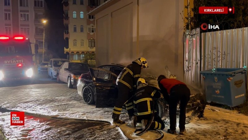 Kırklareli'de otomobil yangını