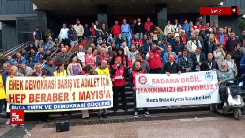 Buca Belediyesi işçilerinden oturma eylemi