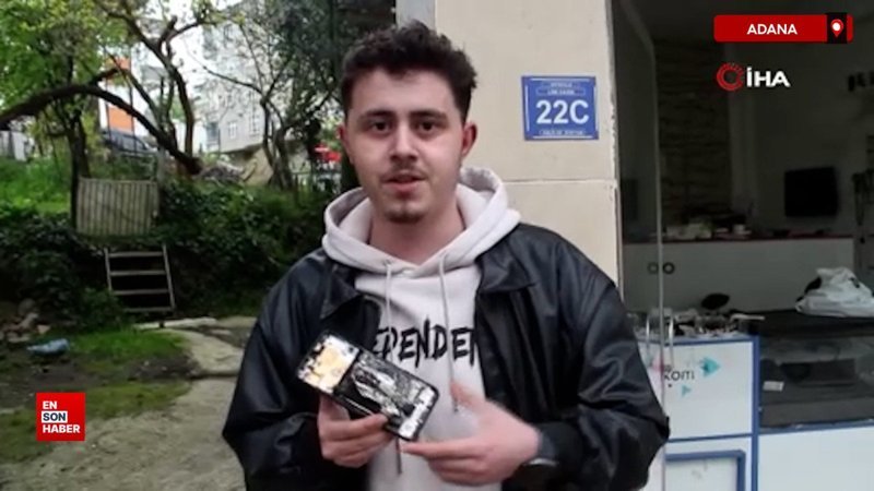 Giresun'da cep telefonu bataryası tamir sırasında alev aldı