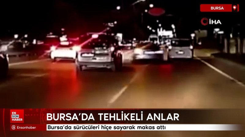 Bursa'da sürücüleri hiçe sayarak makas attı
