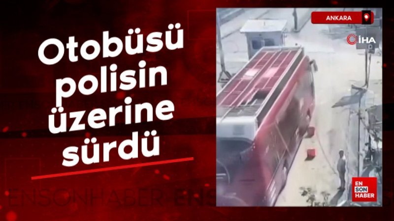 CHP otobüsünün şoförü 'dur' ihtarına uymadı, aracı polisin üzerine sürdü
