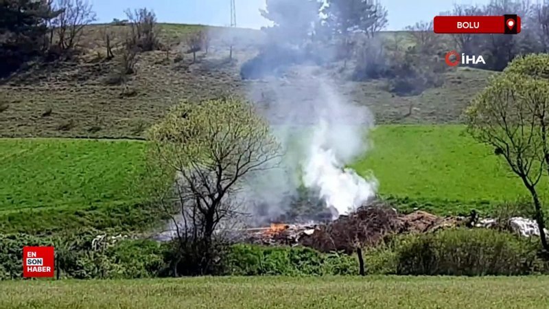 Bolu'da köy çöplüğünde yangın paniği