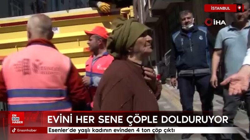 Esenler’de yaşlı kadının evinden 4 ton çöp çıktı