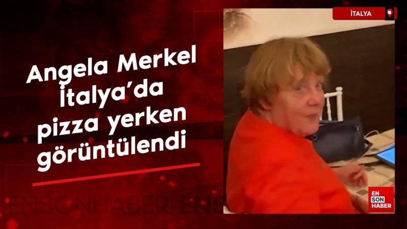 Angela Merkel İtalya'da pizza yerken görüntülendi