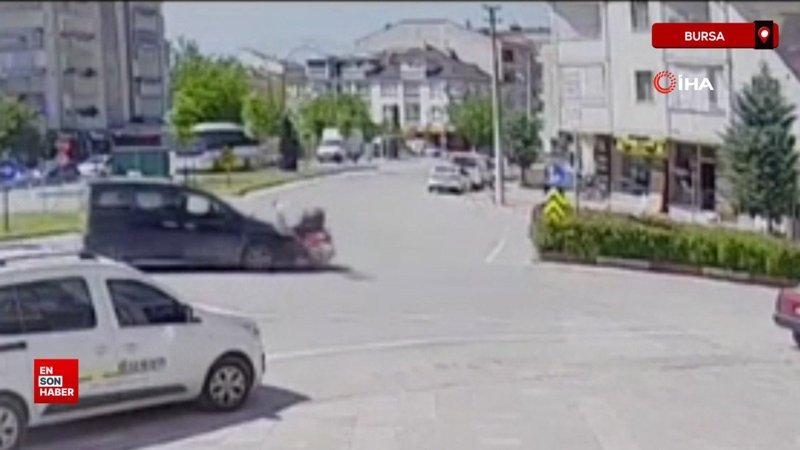 Bursa'da motosikletli muhtarın karıştığı kaza