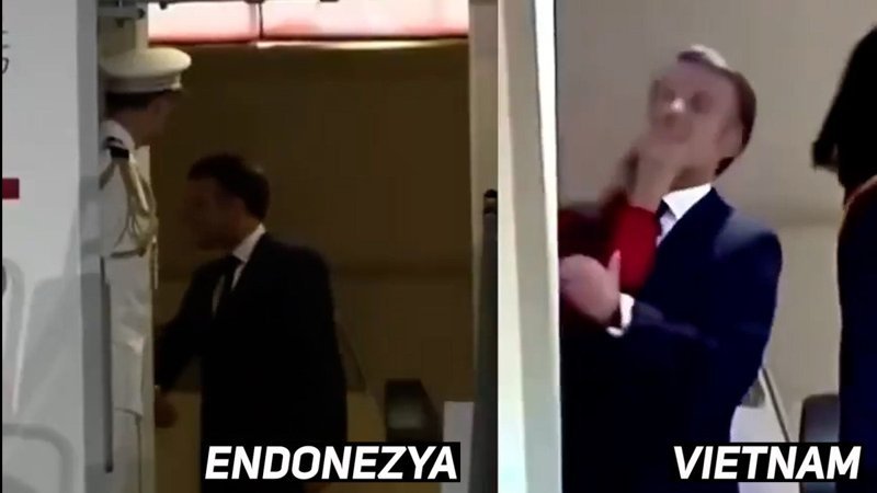 Emmanuel Macron ve eşi kol kola poz verdi