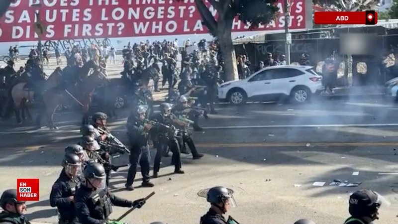 Los Angeles'ta göçmenlik baskınlarına karşı protesto düzenlendi