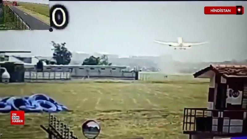 Hindistan’da yolcu uçağı kalkıştan hemen sonra düştü: Kaza anı kamerada