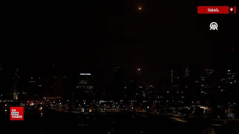 İran'dan İsrail’e atılan füzeler Tel Aviv semalarında görüntülendi