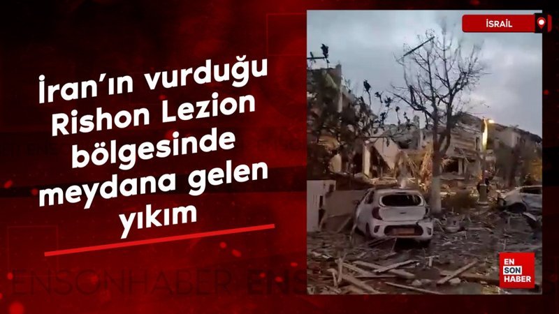 İran’ın vurduğu İsrail'in Rishon Lezion bölgesinde meydana gelen yıkım