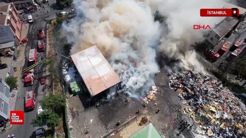 Gaziosmanpaşa'da geri dönüşüm tesisinde yangın