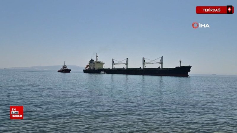 Tekirdağ’da karaya oturan gemiyi kurtarma çalışmaları devam ediyor