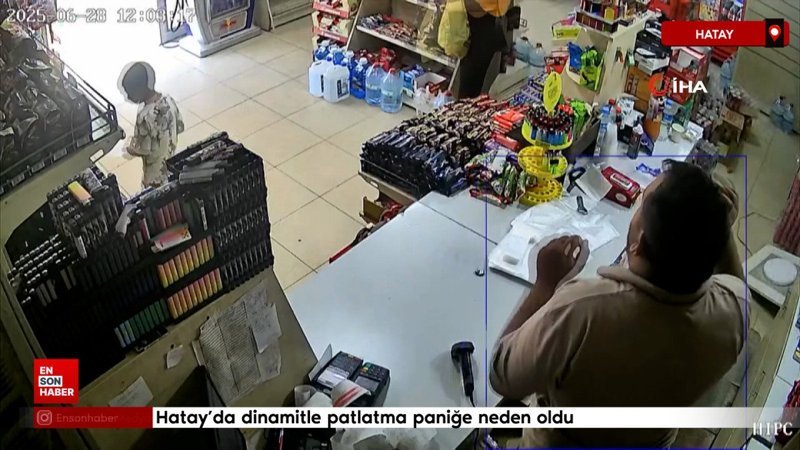 Hatay’da dinamitle patlatma paniğe neden oldu: Marketin tavanı çöktü