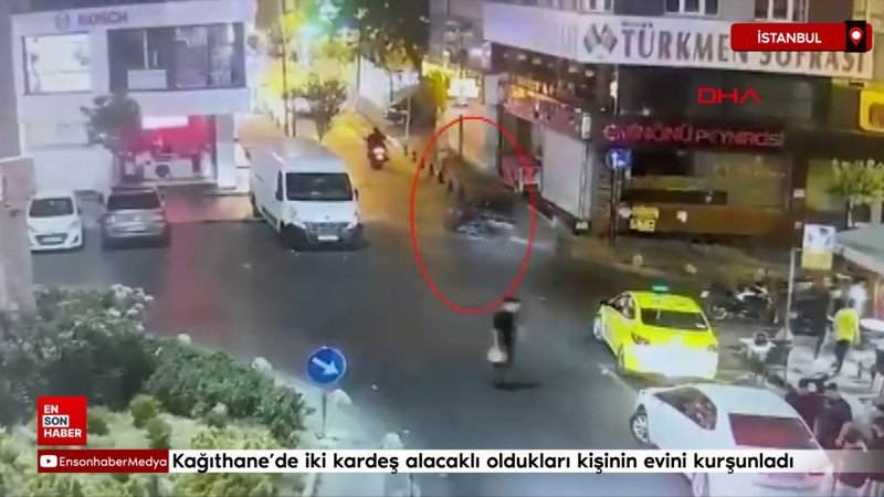 Kağıthane’de iki kardeş alacaklı oldukları kişinin evini kurşunladı