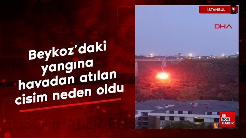 İstanbul Beykoz'daki yangına havadan atılan cisim neden oldu