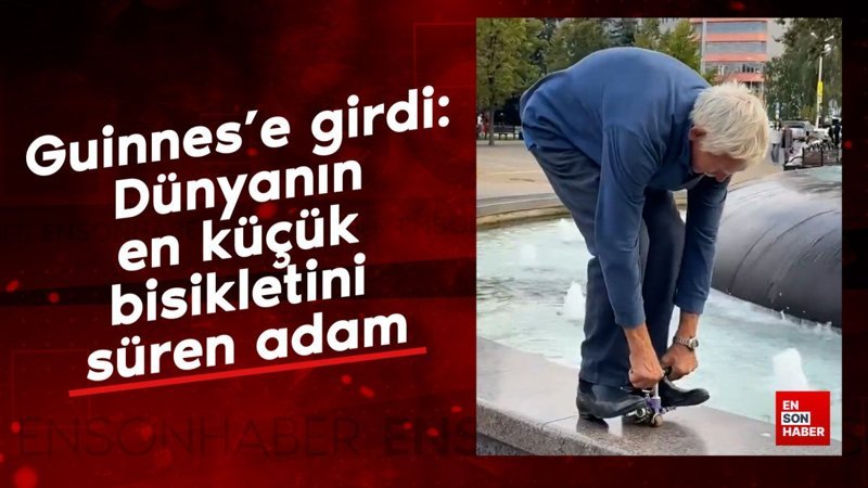 Guinnes’e girdi: Dünyanın en küçük bisikletini süren adam