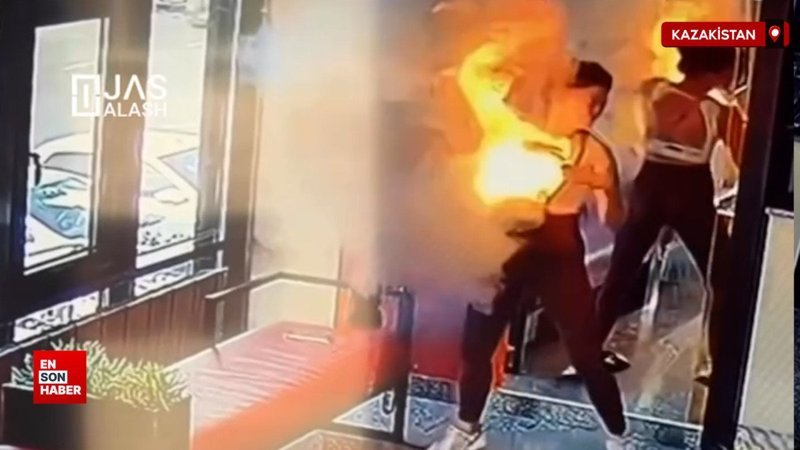 Kazakistanlı fenomenin çantasındaki powerbank patladı, alevler içinde kaldı