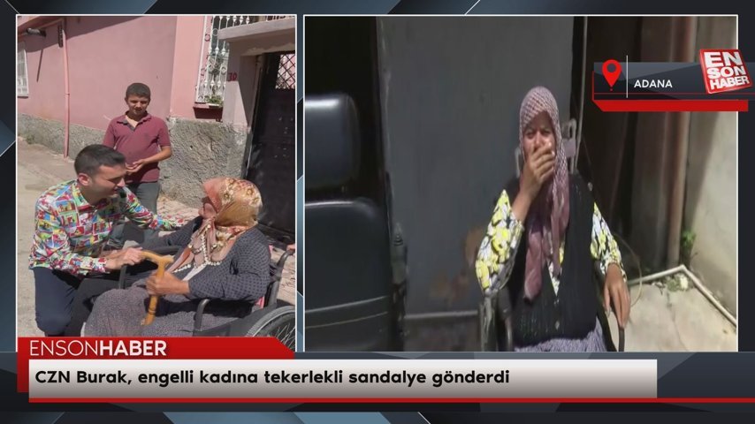 CZN Burak, engelli kadına tekerlekli sandalye gönderdi