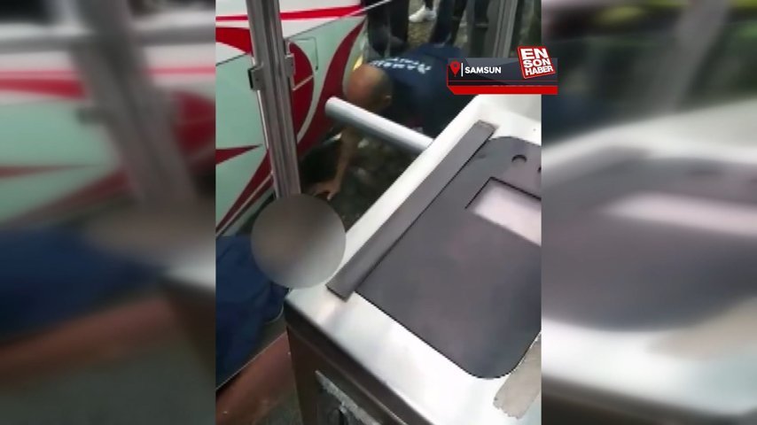 Samsun�da tramvay, kadına çarptı